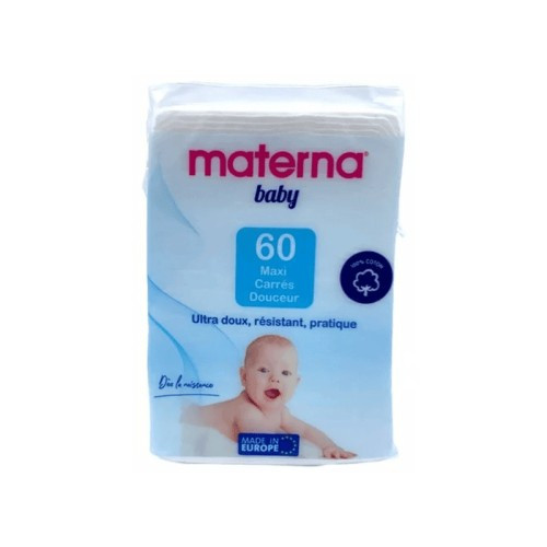 MATERNA Coton Carres Douceur, 60 PIECES