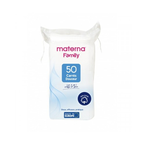 MATERNA Coton Carres Douceur, 50 PIECES
