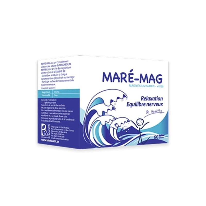 BIOHEALTH MARE-MAG Magnésium Marin & Vitamine B6, 60 GELULES