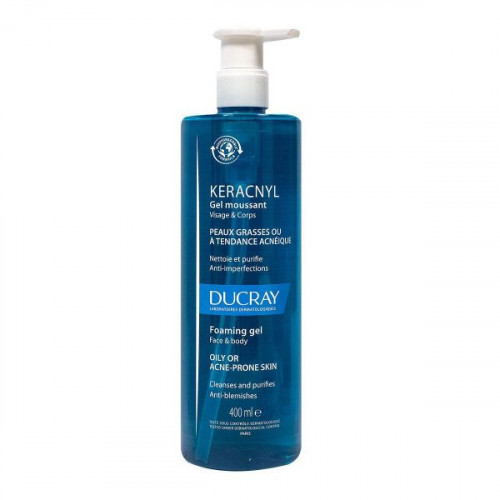 DUCRAY KERACNYL Gel Moussant Visage et Corps, 400ML