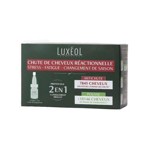 LUXEOL Chute De Cheveux Réactionnelle 2en1, 14*7ML